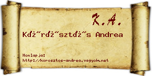 Körösztös Andrea névjegykártya