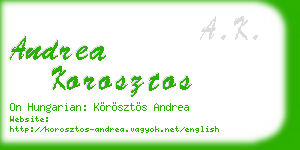 andrea korosztos business card
