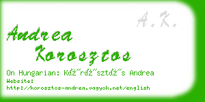 andrea korosztos business card